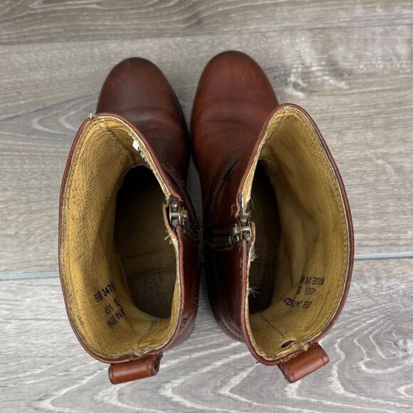 Frye Veronica Harness Short Women’s Sz 5.5B Cognac Zip Pull On Leather Boots - Picture 5 of 14